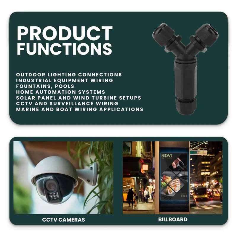 Boîte de Jonction Étanche IP68 en Y 3 Voies câble extérieur ~2298