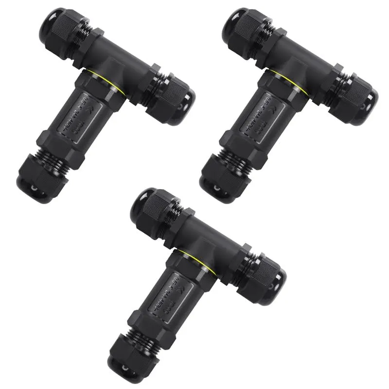 Boîte de Jonction Étanche IP68 3 Voies en T Connecteur Électrique ~2296