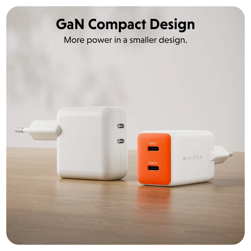 Chargeur mural HyperJuice Flex 45 W GaN - Orange (UE)
