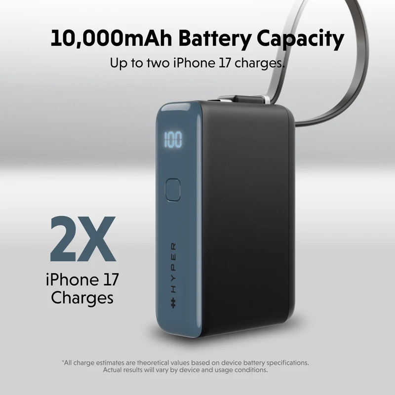 Batterie externe HyperJuice Flex 10K 30 W - Noir