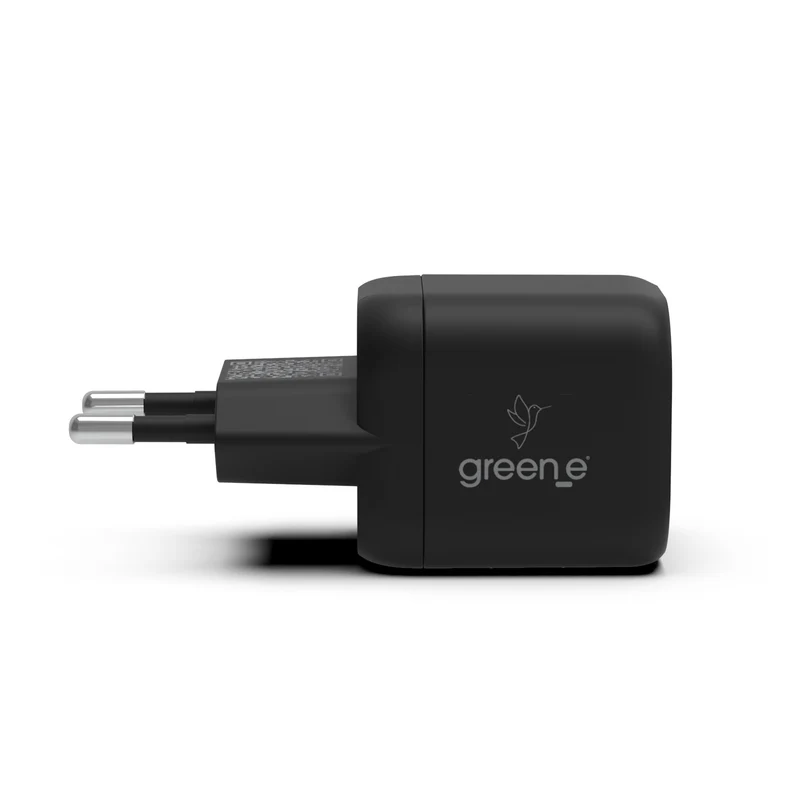 Chargeur Universel USB-C 25W 2 USB-C GREEN-E France - Certifié Origine France Garantie - Noir légende
