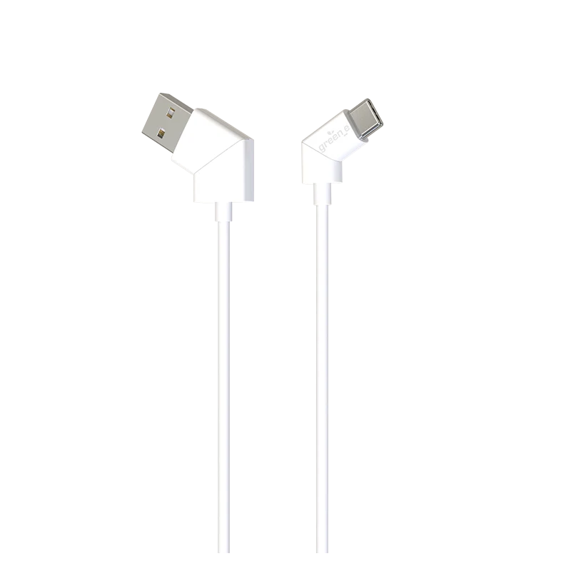 Câble green-e éco-conçu avec embouts rotatifs USB-A vers USB-C, 1,20m, Blanc