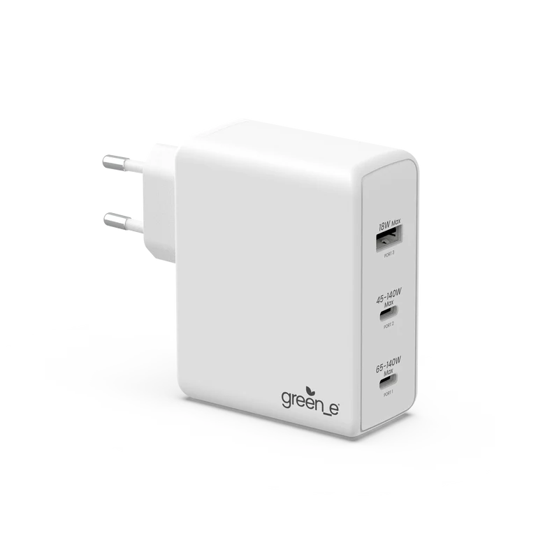 Chargeur Universel GREEN_E USB-C 298W, 3 PORTS - Blanc