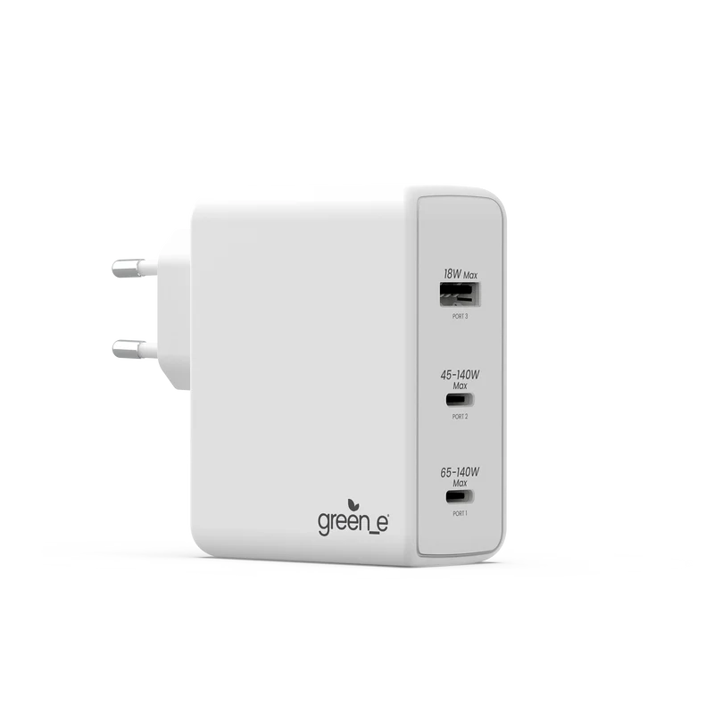 Chargeur Universel GREEN_E USB-C 298W, 3 PORTS - Blanc