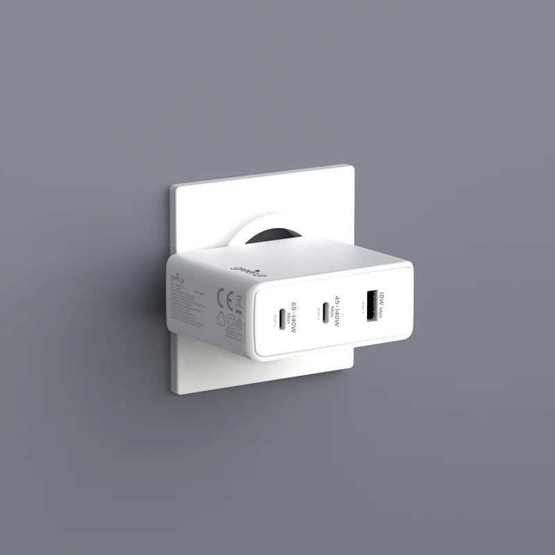 Chargeur Universel GREEN_E USB-C 298W, 3 PORTS - Blanc
