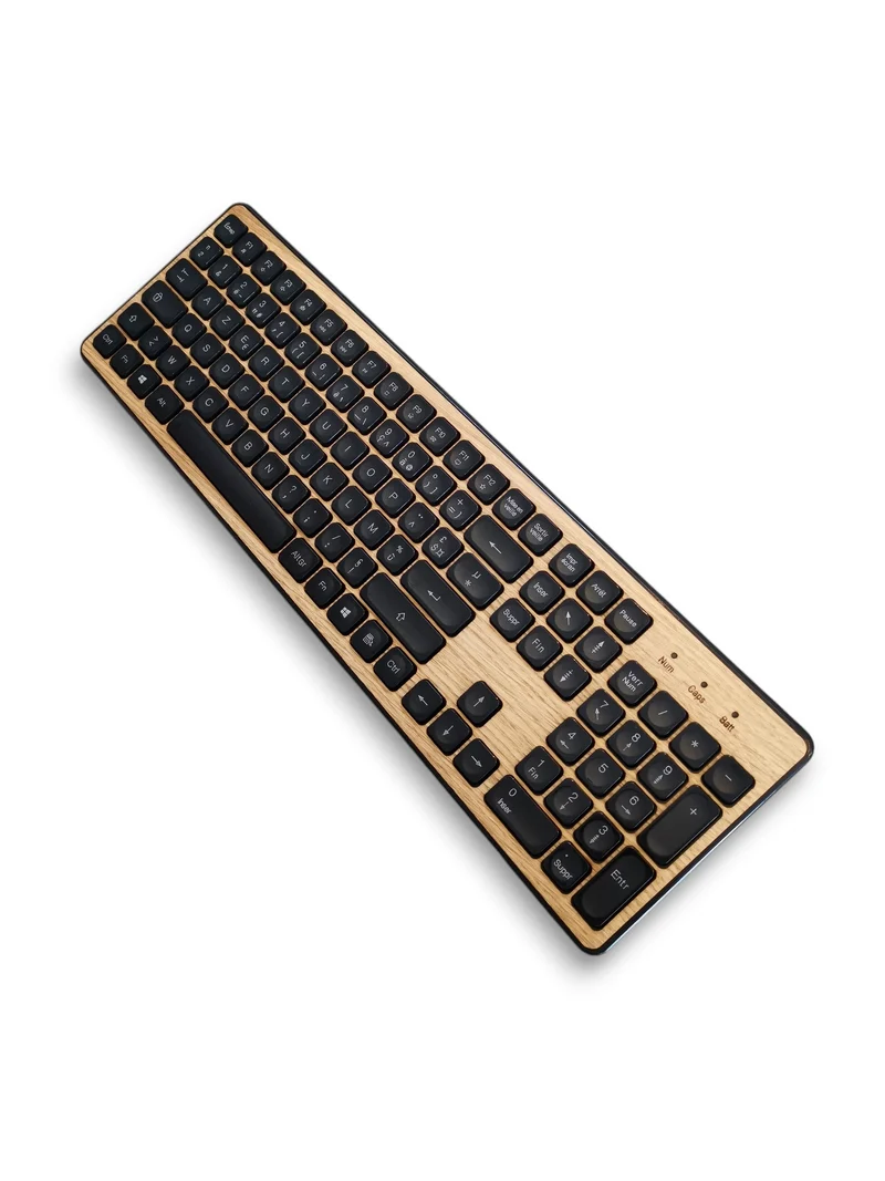 Clavier sans fil GREEN_E placage Bois façonné en France, chêne naturel