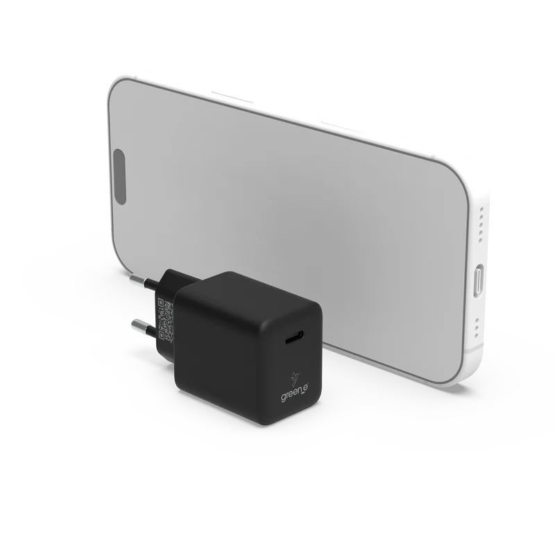 Chargeur Universel USB-C 45W 1 USB-C GREEN-E France - Certifié Origine France Garantie - Noir légende