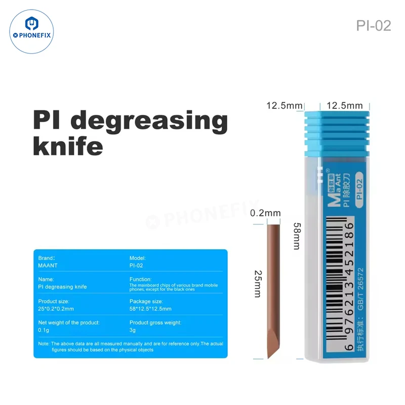 Lame coudée RF-HD33 LB-L05 RL-023C pour le décollage de colle de processeur et de circuit imprimé