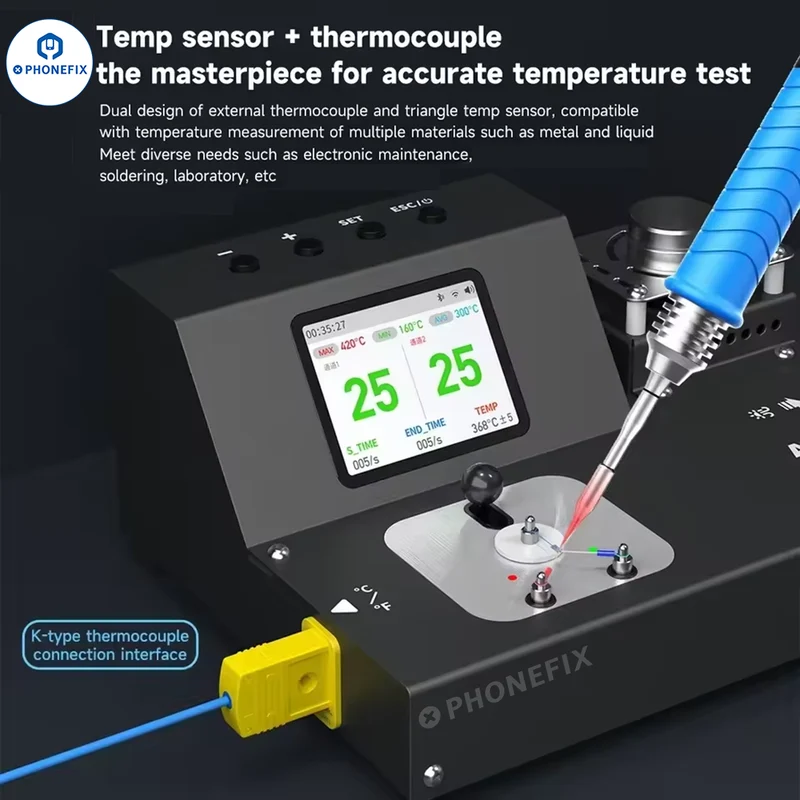 Thermomètre intelligent AiXun DT02 pour fer à souder et pistolet à air chaud