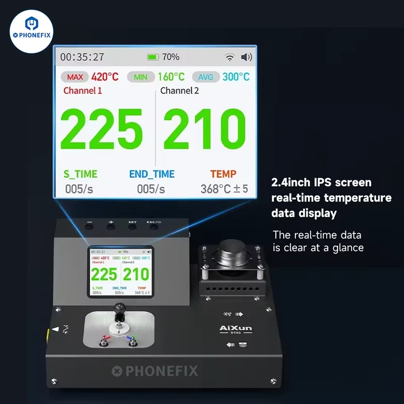 Thermomètre intelligent AiXun DT02 pour fer à souder et pistolet à air chaud