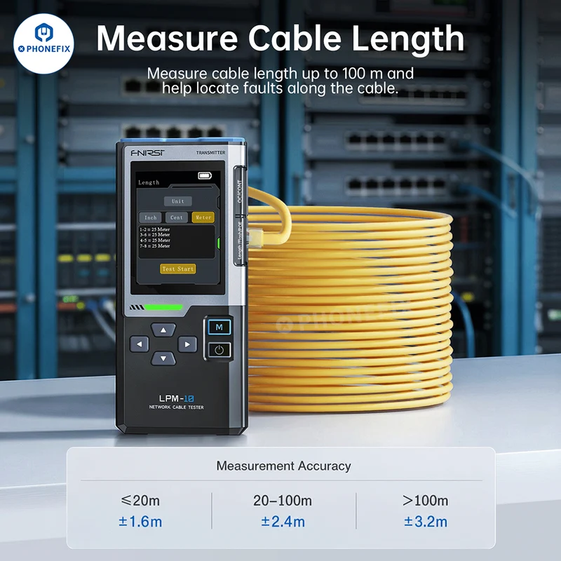 Testeur de câbles réseau FNIRSI LPM-10C – Analyse IP et test PING