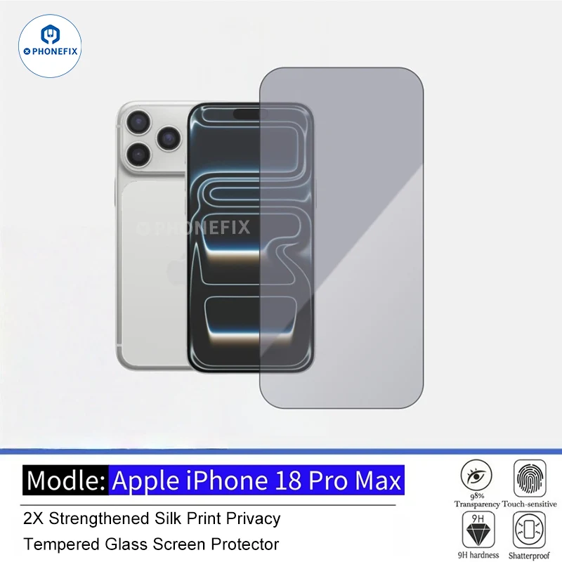 Protection d'écran en verre trempé pour iPhone 18 Pro Max - HD et confidentialité