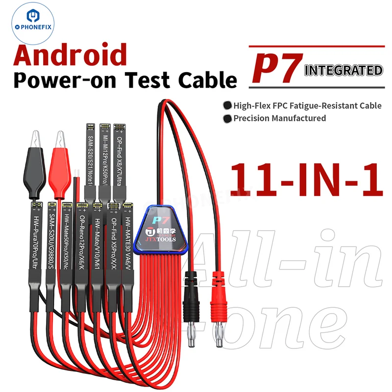 Câble d'alimentation et de démarrage pour téléphones Android JTX P7 (compatible Samsung, Huawei et Xiaomi).