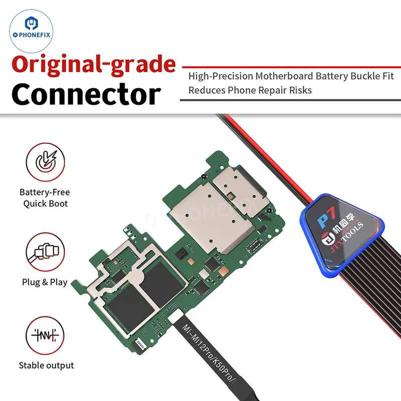 Câble d'alimentation et de démarrage pour téléphones Android JTX P7 (compatible Samsung, Huawei et Xiaomi).