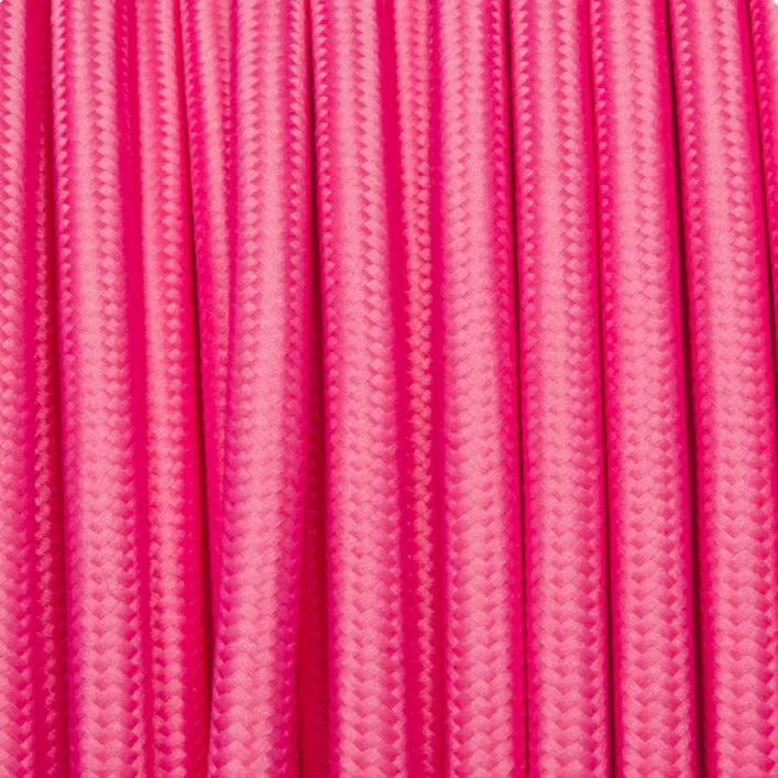 LEDSone Câble électrique textile rose rond pour lampe | 1m, 5m, 10m, 2 fils 8A ~2205