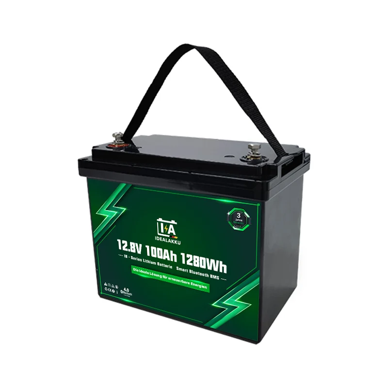 Batterie Lithium LiFePO4 12.8V 100Ah IDEALAKKU IB-12-100 Bluetooth BMS intégré