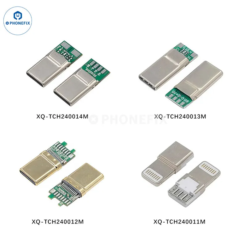 Connecteur mâle USB-C 24 broches avec points de soudure 6 broches, charge rapide PD
