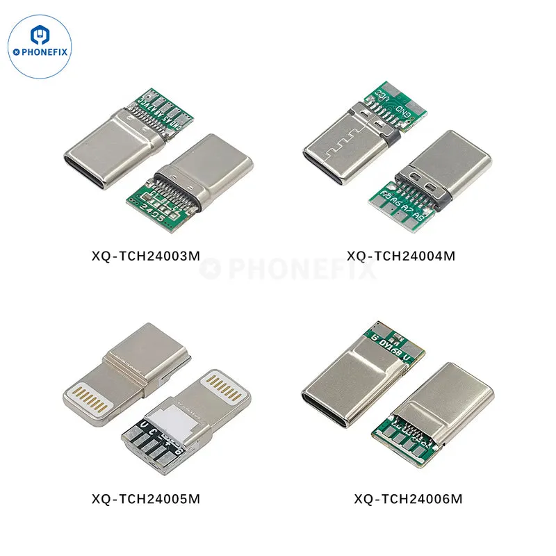 Connecteur mâle USB-C 24 broches avec points de soudure 6 broches, charge rapide PD