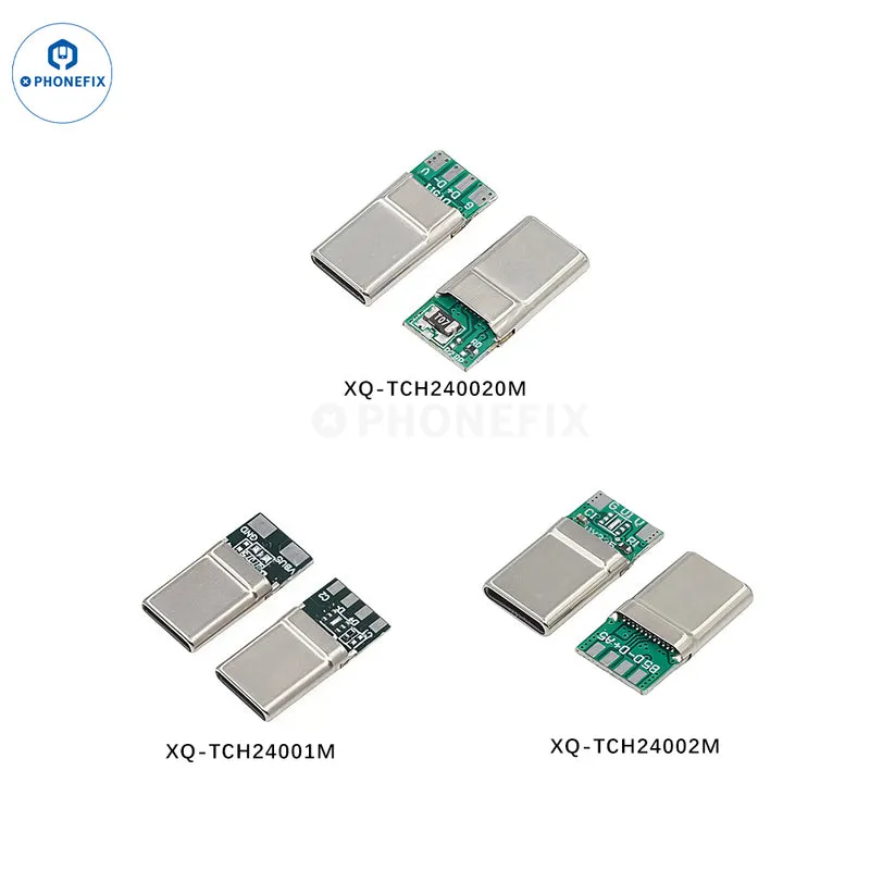 Connecteur mâle USB-C 24 broches avec points de soudure 6 broches, charge rapide PD
