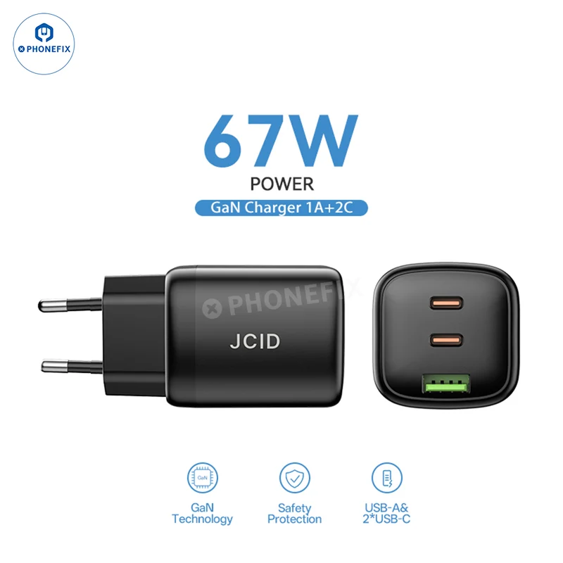 Chargeur rapide GaN JCID et câble de charge pour téléphones portables/appareils électroniques