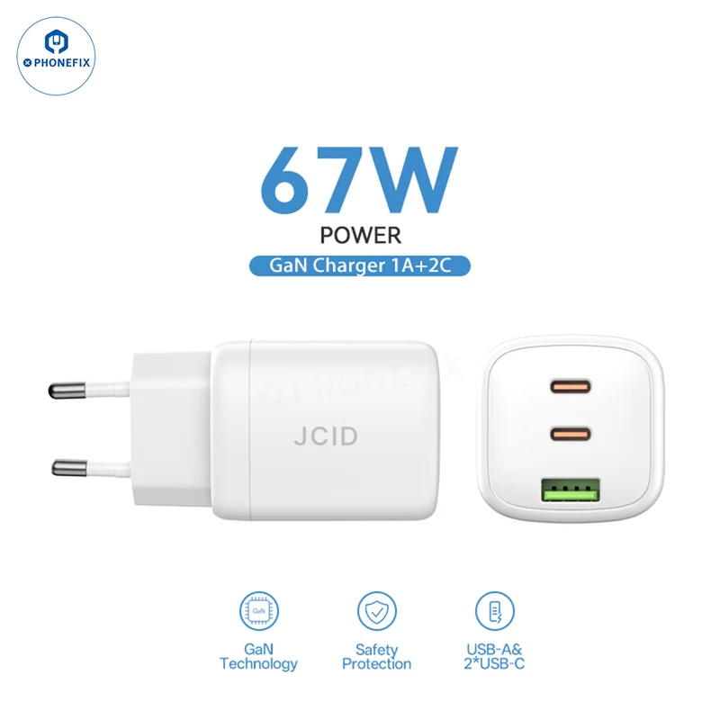 Chargeur rapide GaN JCID et câble de charge pour téléphones portables/appareils électroniques