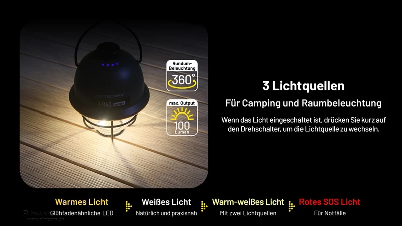 LR40 - Campinglaterne - 100 Lumen
