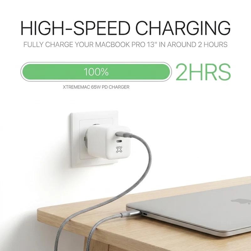 65W Dual USB-C Charger | Eco-Friendly PD for MacBook & iPhone