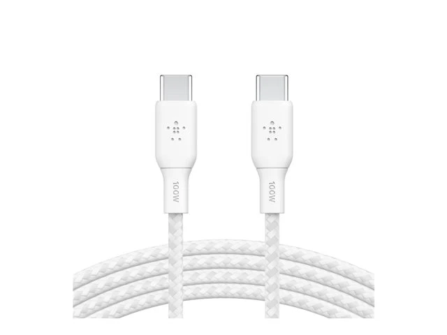 Belkin Câble USB-C vers USB-C 100W Tressé 2m Blanc