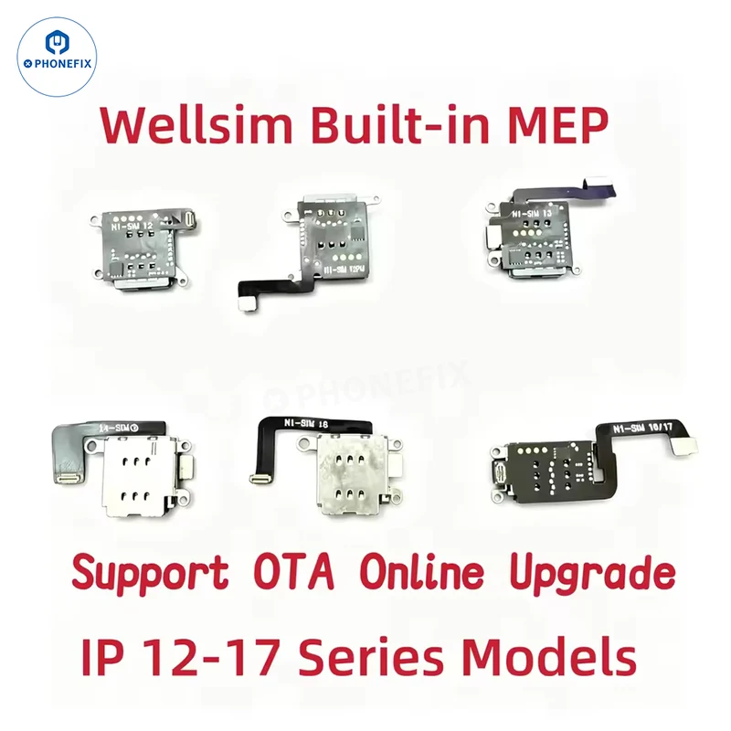 Carte WELLSIM MEP Slot Flex pour iPhone 12-17 – Déverrouillage automatique