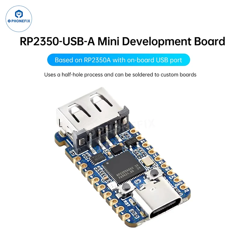 Carte de développement mini RP2350 USB-A avec microcontrôleur double cœur ARM et RISC-V