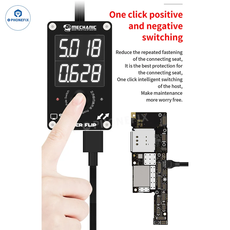 Câble d'alimentation intelligent MECHANIC Power Flip pour iPhone 8-17 et Android