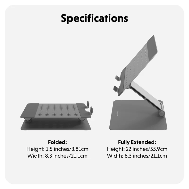 HyperSpace™ Support ergonomique réglable pour ordinateur portable - Gris spatial