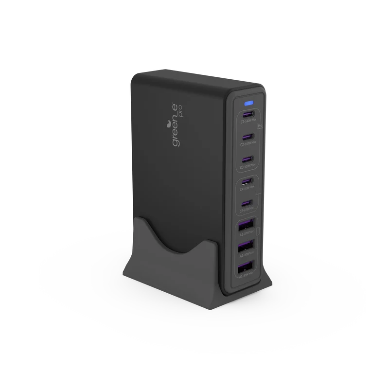 Station de charge 8 ports de bureau NEOPOWER 140W, Noir légende