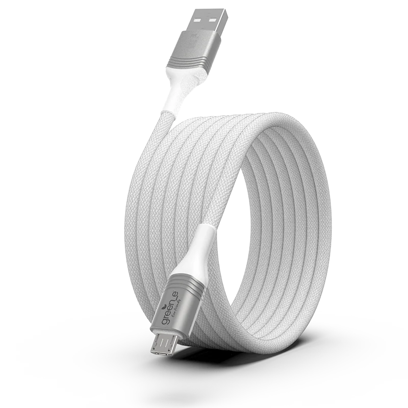 Câble tressé écoconçu GREEN-E résistant Micro-USB vers USB, 1,20m, Blanc