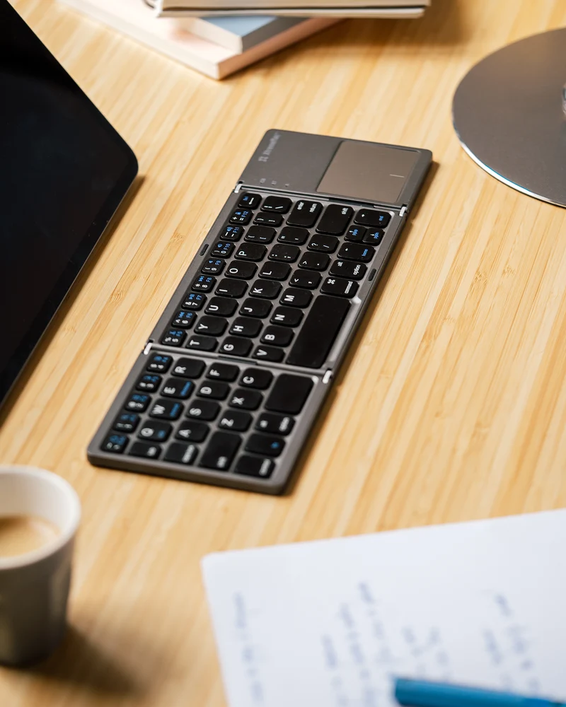 Foldable Travel Keyboard with Touchpad
