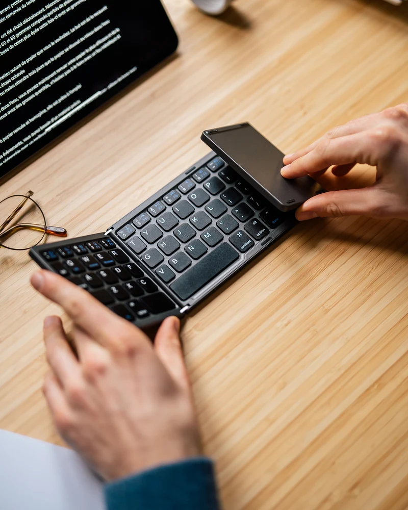Foldable Travel Keyboard with Touchpad