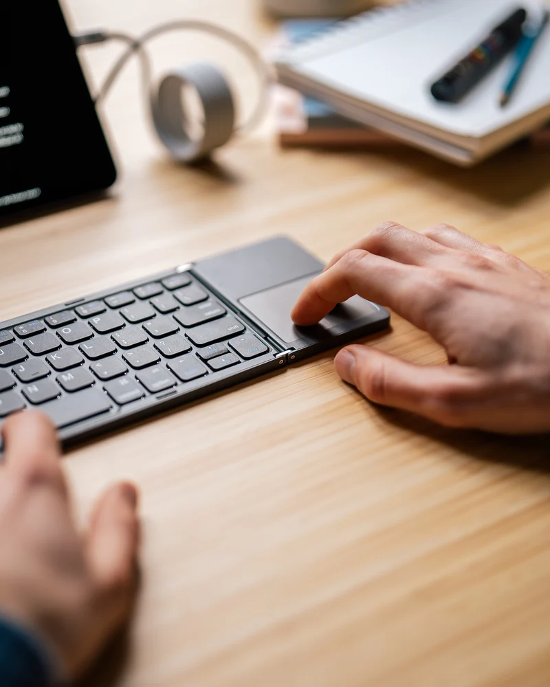 Foldable Travel Keyboard with Touchpad