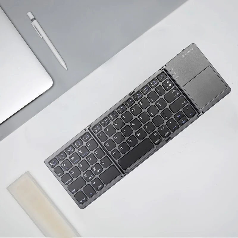 Foldable Travel Keyboard with Touchpad