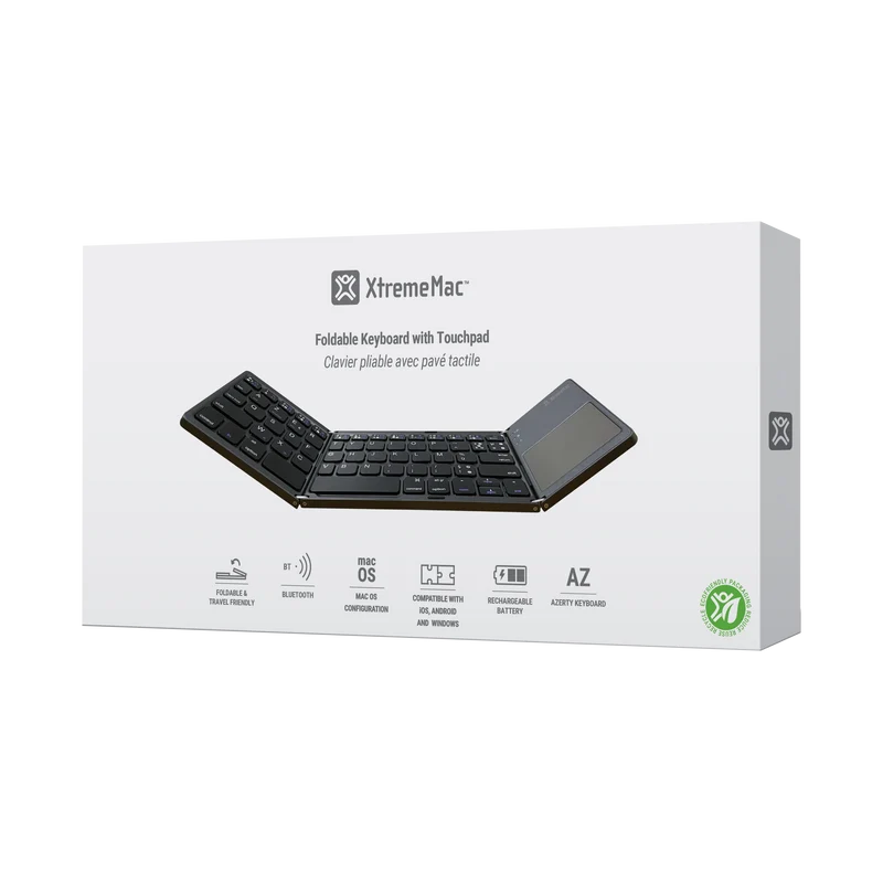 Foldable Travel Keyboard with Touchpad
