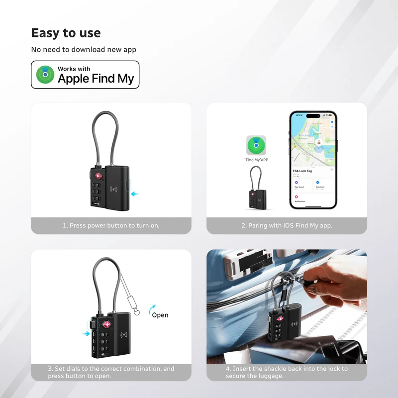 X-Lock Pro: Apple Find My Smart Lock | TSA-Approved & USB-C