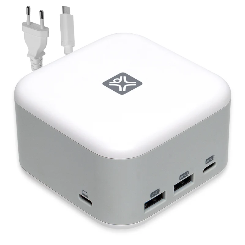 XtremeMac X-CUBE PRO: 6-Port USB-C Hub & 130W Charger | Compact Desktop Solution