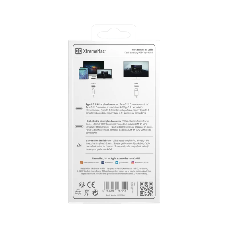 TYPE-C TO HDMI 2M CABLE