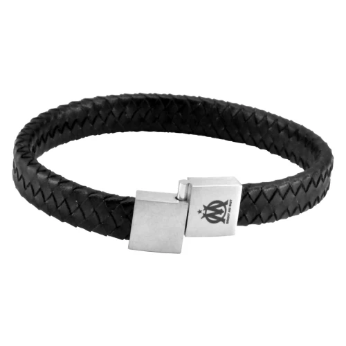 Bracelet OM Cuir Noir Petit Modèle