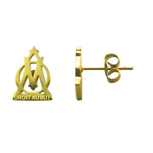 Boucle D'oreille Logo Ajouré En Acier doré À L'or Fin