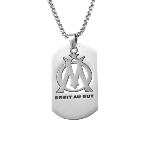 Collier Acier 2 Plaques Entrelacées