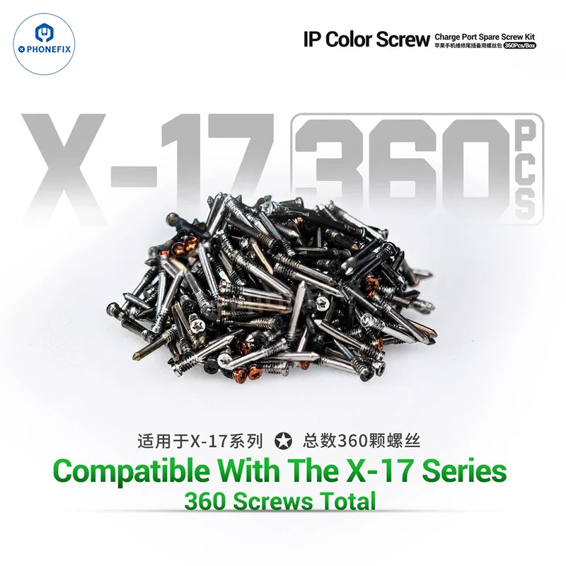 Kit de vis de port de charge couleur 2UUL SC13 pour iPhone X/17 Pro Max