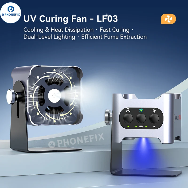 Ventilateur de refroidissement pour polymérisation UV AIXUN LF03 avec éclairage et extraction des fumées