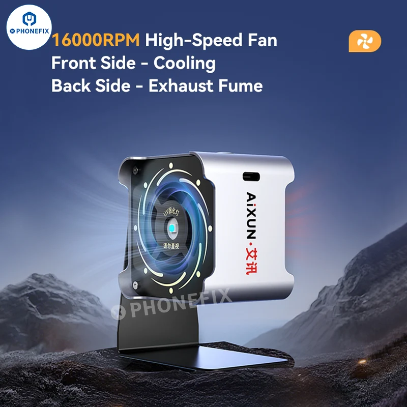 Ventilateur de refroidissement pour polymérisation UV AIXUN LF03 avec éclairage et extraction des fumées
