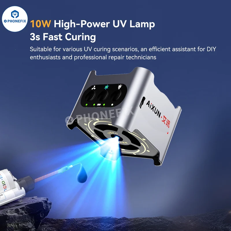 Ventilateur de refroidissement pour polymérisation UV AIXUN LF03 avec éclairage et extraction des fumées