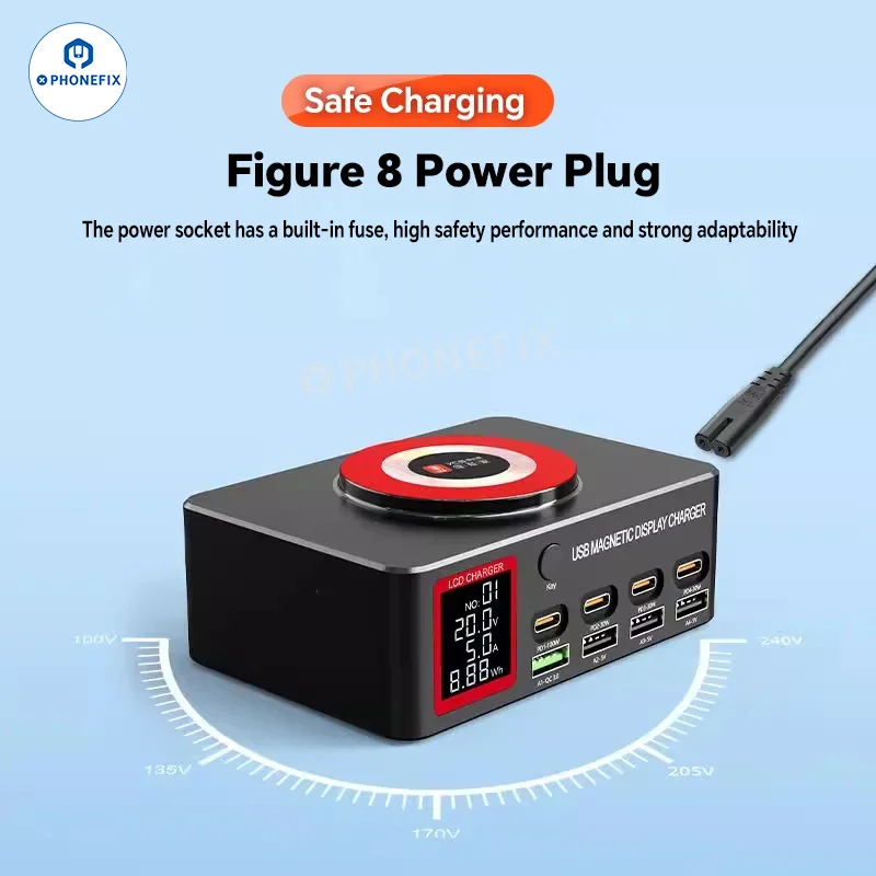 Station de charge rapide USB numérique multiport YCS MY PD QC